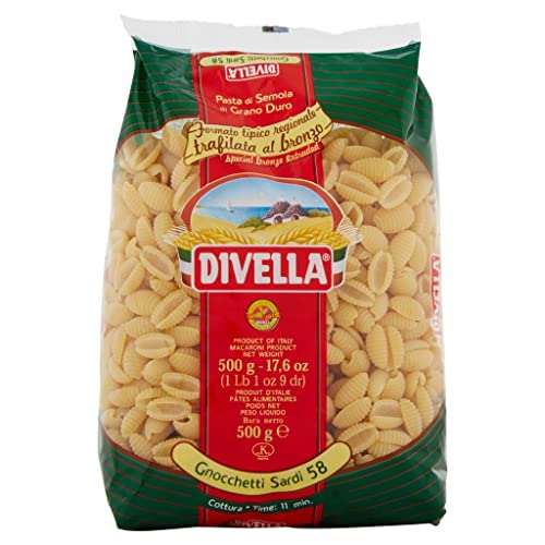 10x Divella Gnocchetti Sardi N. 58 Hartweizengrieß Pasta Italienische Nudeln 500g Packung + Italian Gourmet Polpa di Pomodoro 400g Dose von Italian Gourmet E.R.