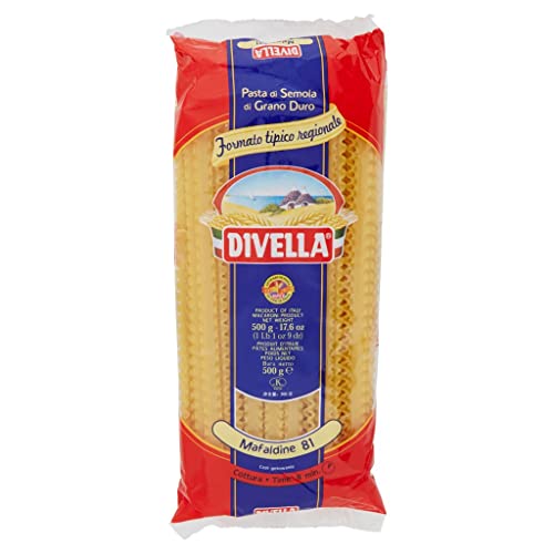 10x Divella Mafaldine N. 81 Hartweizengrieß Pasta Italienische Nudeln 500g Packung + Italian Gourmet Polpa di Pomodoro 400g Dose von Italian Gourmet E.R.