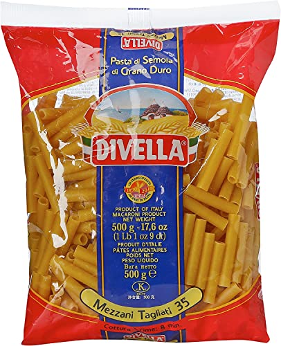 10x Divella Mezzani Tagliati N. 35 Hartweizengrieß Pasta Italienische Nudeln 500g Packung + Italian Gourmet Polpa di Pomodoro 400g Dose von Italian Gourmet E.R.