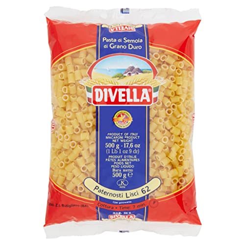 10x Divella Paternosti Lisci N. 62 Hartweizengrieß Pasta Italienische Nudeln 500g Packung + Italian Gourmet Polpa di Pomodoro 400g Dose von Italian Gourmet E.R.