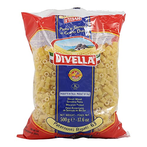 10x Divella Paternosti Rigati N. 63 Hartweizengrieß Pasta Italienische Nudeln 500g Packung + Italian Gourmet Polpa di Pomodoro 400g Dose von Italian Gourmet E.R.