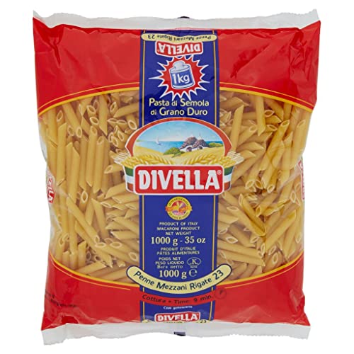 10x Divella Penne Mezzani Rigate N. 23 Hartweizengrieß Pasta Italienische Nudeln 500g Packung + Italian Gourmet Polpa di Pomodoro 400g Dose von Italian Gourmet E.R.