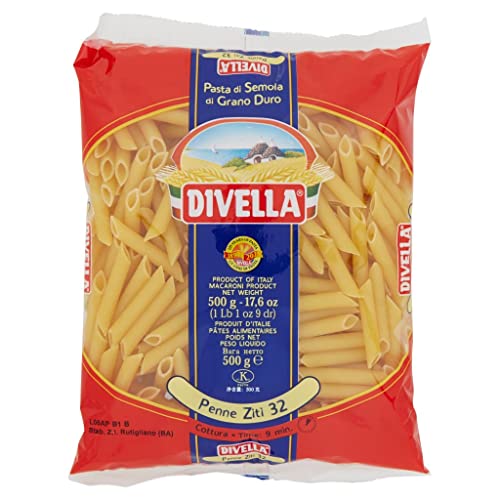 10x Divella Penne Ziti N. 32 Hartweizengrieß Pasta Italienische Nudeln 500g Packung + Italian Gourmet Polpa di Pomodoro 400g Dose von Italian Gourmet E.R.