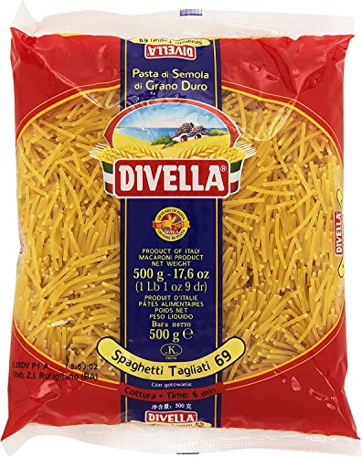 10x Divella Spaghetti Tagliati N. 69 Hartweizengrieß Pasta Italienische Nudeln 500g Packung + Italian Gourmet Polpa di Pomodoro 400g Dose von Italian Gourmet E.R.
