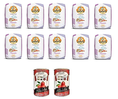 10x Farina Molino Caputo Nuvola Pizza Napoli Pizzamehl für leichten teig 1kg 100% natürliche + Italian Gourmet 100% italienische geschälte Tomaten dosen 2x 400g von Italian Gourmet E.R.