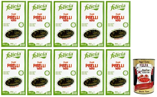 10x Felicia Fusilli di Piselli Verdi,Pasta mit 100% Grüne Erbsen aus einer Italienischen Lieferkette,Bio und Natürlich Glutenfrei,Packung mit 250g + Italian Gourmet Polpa di Pomodoro 400g Dose 10x Felicia Fusilli di Piselli Verdi,Pasta mit 100% Grüne Erbsen aus einer Italienischen Lieferkette,Bio und Natürlich Glutenfrei,Packung mit 250g + Italian Gourmet Polpa di Pomodoro 400g Dose von Italian Gourmet E.R.