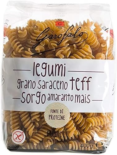 10x Fusilli Garofalo LEGUMI E CEREALI - Nudeln mit Hülsenfrüchten und Getreide - Glutenfrei - Karton mit 10 Packungen zu 400 g + Italian Gourmet Polpa 400g von Italian Gourmet E.R.