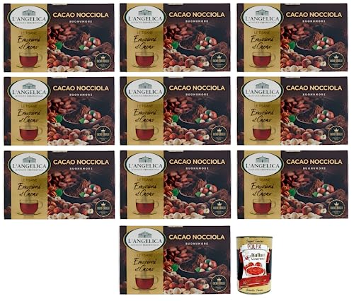 10x L' Angelica Tisana Cacao e Nocciola,Kräutertee mit Kakao und Haselnuss,Packung mit 15 Filtern + Italian Gourmet Polpa di Pomodoro 400g Dose von Italian Gourmet E.R.