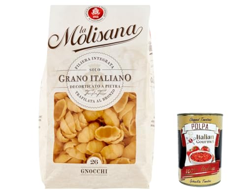 10x La Molisana Gnocchi N. 26 Pasta Lenta Lavorazione Teigwaren aus Hartweizengrieß Bronze-Zeichnung 500g + Italian Gourmet Polpa 400g von Italian Gourmet E.R.