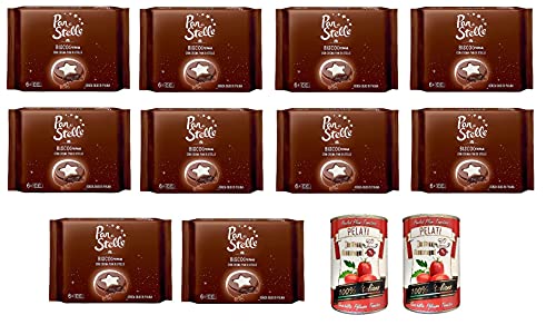 10x Mulino Bianco Pan di stelle Biscocrema kekse mit sahne Italien biscuits cookies 168g + Italian Gourmet 100% italienische geschälte Tomaten dosen 2x 400g von Italian Gourmet E.R.