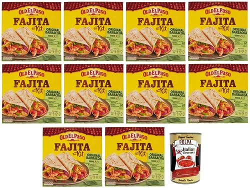 10x Old El Paso Fajita The Kit Original Barbacoa,Mexikanische Spezialitäten,500-g-Packung + Italian Gourmet Polpa di Pomodoro 400g Dose von Italian Gourmet E.R.