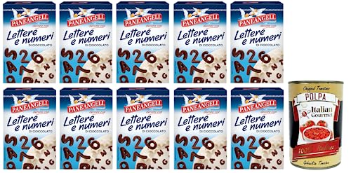 10x Paneangeli Lettere e Numeri di Cioccolato,Buchstaben und Zahlen aus Schokolade zum Dekorieren von Desserts,60g-Packung + Italian Gourmet Polpa di Pomodoro 400g Dose 10x Paneangeli Lettere e Numeri di Cioccolato,Buchstaben und Zahlen aus Schokolade zum Dekorieren von Desserts,60g-Packung + Italian Gourmet Polpa di Pomodoro 400g Dose von Italian Gourmet E.R.
