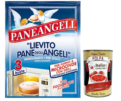 10x Paneangeli Lievito Vanigliato per Dolci Instanthefe für die Zubereitung von Desserts in der Mikrowelle,Packung mit 36g + Italian Gourmet Polpa di Pomodoro 400g Dose 10x Paneangeli Lievito Vanigliato per Dolci Instanthefe für die Zubereitung von Desserts in der Mikrowelle,Packung mit 36g + Italian Gourmet Polpa di Pomodoro 400g Dose von Italian Gourmet E.R.