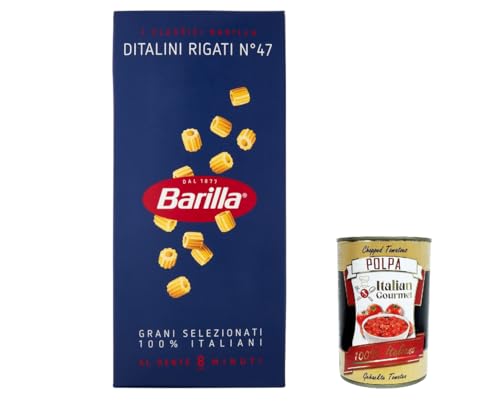 10x Pasta Barilla Ditalini rigati Nr. 47 italienisch Nudeln 500 g pack + Italian Gourmet polpa 400g von Italian Gourmet E.R.