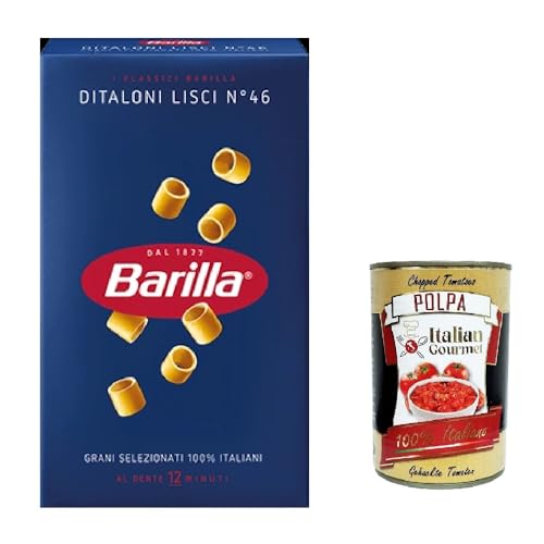 10x Pasta Barilla Ditaloni lisci Nr. 46 italienisch Nudeln 500 g pack + Italian Gourmet polpa 400g von Italian Gourmet E.R.