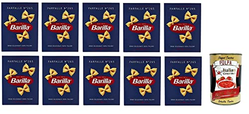 10x Pasta Barilla Farfalle Nr. 265 italienisch Nudeln 500 g pack + Italian Gourmet polpa 400g 10x Pasta Barilla Farfalle Nr. 265 italienisch Nudeln 500 g pack + Italian Gourmet polpa 400g von Italian Gourmet E.R.