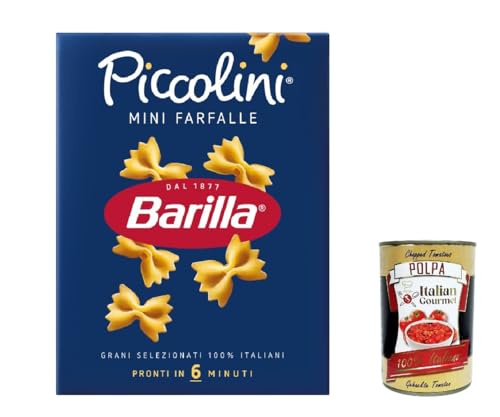 10x Pasta Barilla Mini Farfalle, 100% italienisch Nudeln 500 g pack + Italian Gourmet polpa 400g von Italian Gourmet E.R.
