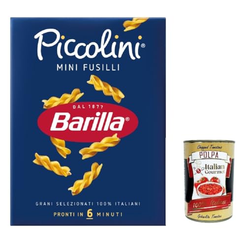 10x Pasta Barilla Mini Fusilli, 100% italienisch Nudeln 500 g pack + Italian Gourmet polpa 400g von Italian Gourmet E.R.