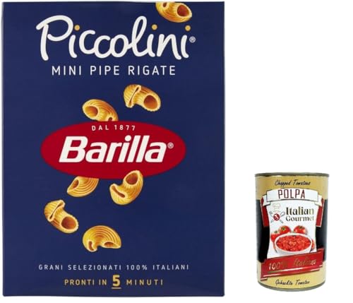 10x Pasta Barilla Mini Pipe rigate, 100% italienisch Nudeln 500 g pack + Italian Gourmet polpa 400g von Italian Gourmet E.R.