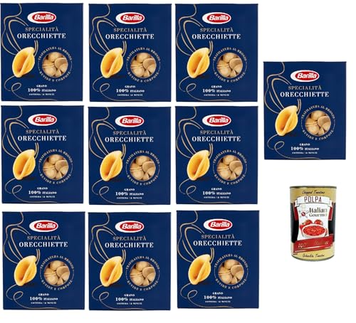 10x Pasta Barilla Specialità Orecchiette Pugliesi, 100% italienisch Nudeln 500 g pack + Italian Gourmet polpa 400g von Italian Gourmet E.R.