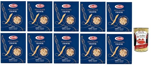 10x Pasta Barilla Specialità Trofie liguri, 100% italienisch Nudeln 500 g pack + Italian Gourmet polpa 400g von Italian Gourmet E.R.