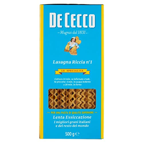 10x Pasta De Cecco 100% Italienisch Lasagna larga Doppia riccia n 1 Nudeln 500g + Italian Gourmet polpa 400g von Italian Gourmet E.R.