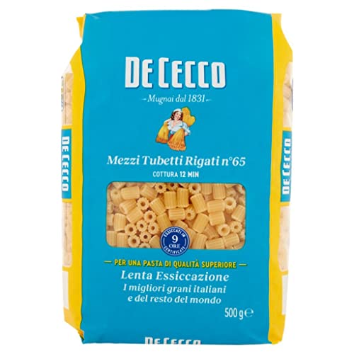 10x Pasta De Cecco 100% Italienisch Mezzi Tubetti Rigati N°65 Nudeln 500g + Italian Gourmet Polpa 400g von Italian Gourmet E.R.