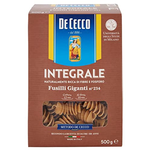 10x Pasta De Cecco Fusilli giganti integrali n. 234 Vollkor italienisch Nudeln 500 g + Italian Gourmet polpa 400g von Italian Gourmet E.R.