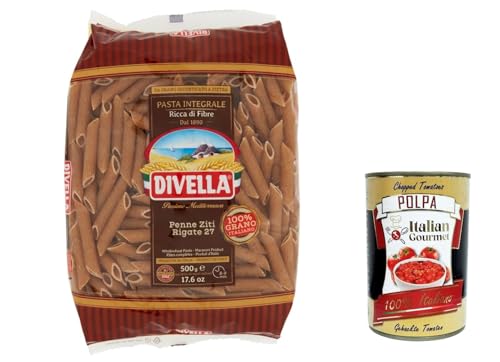 10x Pasta Divella Penne ziti rigati integrale n.27 Vollkor italienisch Nudeln 500 g + Italian Gourmet polpa 400g von Italian Gourmet E.R.