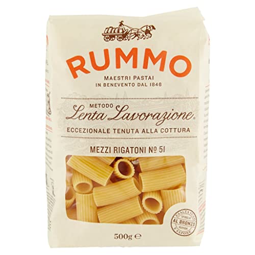 10x Rummo Mezzi Rigaton N. 51 Hartweizengrieß Pasta Italienische Nudeln 500g Packung + Italian Gourmet Polpa di Pomodoro 400g Dose von Italian Gourmet E.R.