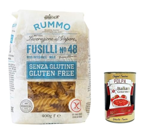 10x Rummo Pasta Fusilli N 48 senza Glutine, gluten free, 100% italienische Pasta nudeln glutenfrei 400g + Italian Gourmet polpa 400g von Italian Gourmet E.R.