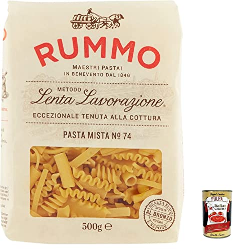 10x Rummo Pasta Mista N. 74 Hartweizengrieß Pasta Italienische Nudeln 500g Packung + Italian Gourmet Polpa di Pomodoro 400g Dose von Italian Gourmet E.R.