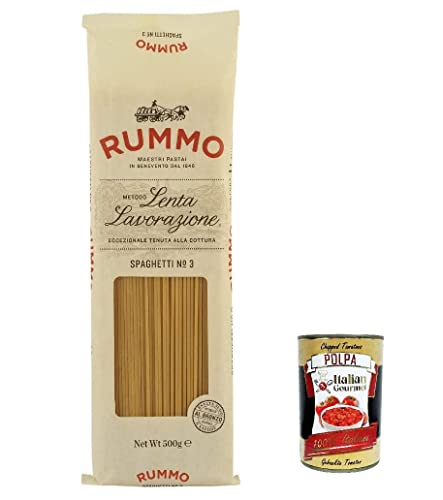 10x Rummo Spaghetti N. 3 Hartweizengrieß Pasta Italienische Nudeln 500g Packung + Italian Gourmet Polpa di Pomodoro 400g Dose von Italian Gourmet E.R.