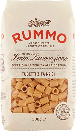 10x Rummo Tubetti Zita N. 31 Hartweizengrieß Pasta Italienische Nudeln 500g Packung + Italian Gourmet Polpa di Pomodoro 400g Dose von Italian Gourmet E.R.