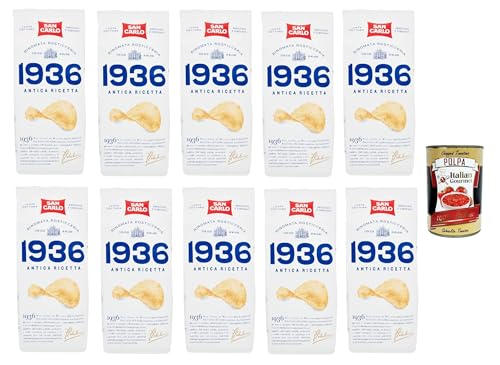 10x San Carlo 1936 Chips Patatine Kartoffelchips gesalzen 150g Kartoffel chips + Italian Gourmet polpa 400g von Italian Gourmet E.R.