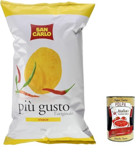 10x San Carlo più gusto Vivace Chips Patatine Kartoffelchips gesalzen 150g chips + Italian Gourmet polpa 400g von Italian Gourmet E.R.