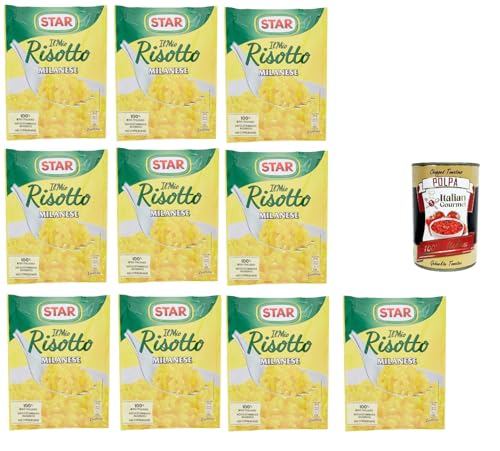 10x Star Risotto cremoso alla milanese cremiges Reis mit Safran 175g 100% italienisch Fertiggerichte + Italian Gourmet polpa 400g 10x Star Risotto cremoso alla milanese cremiges Reis mit Safran 175g 100% italienisch Fertiggerichte + Italian Gourmet polpa 400g von Italian Gourmet E.R.