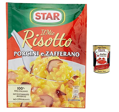 10x Star Risotto cremoso porcini e zafferano cremiges Reis mit Steinpilze und Safran 175g 100% italienisch Fertiggerichte von Italian Gourmet E.R.