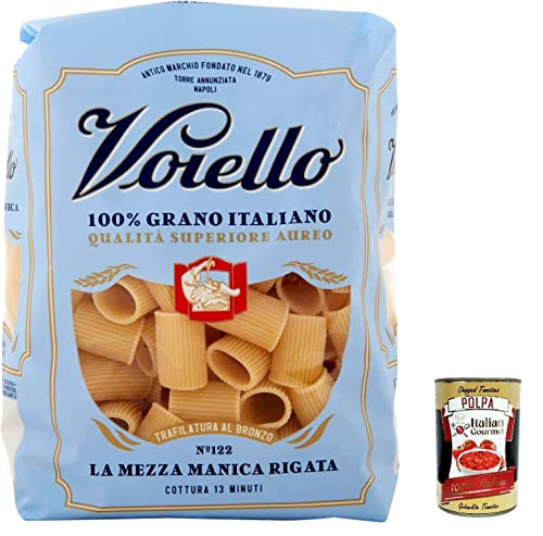 10x Voiello Pasta Mezze Maniche Rigate Nudeln 100 % italienische N 122 500g + Italian Gourmet Polpa 400g von Italian Gourmet E.R.