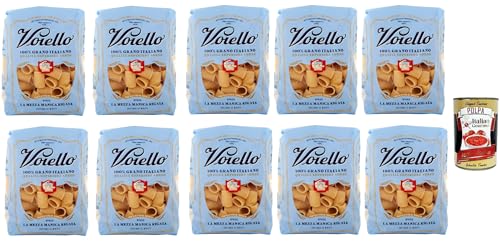 10x Voiello Pasta Mezze Maniche Rigate Nudeln 100 % italienische N 122 500g + Italian Gourmet Polpa 400g von Italian Gourmet E.R.