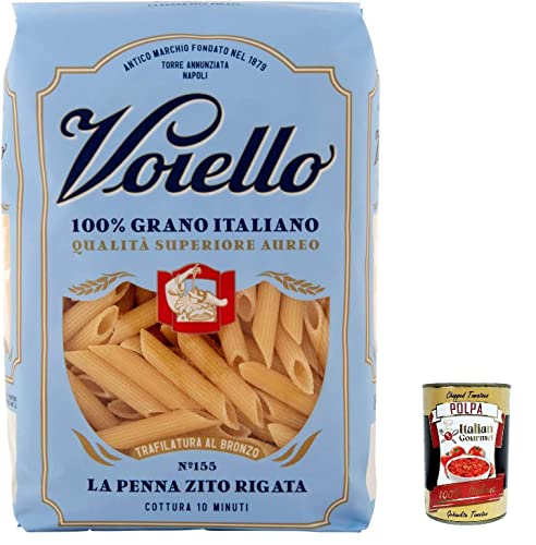 10x Voiello Pasta Penne Ziti Rigate Nudeln 100 % italienische N 155 500g + Italian Gourmet Polpa 400g von Italian Gourmet E.R.