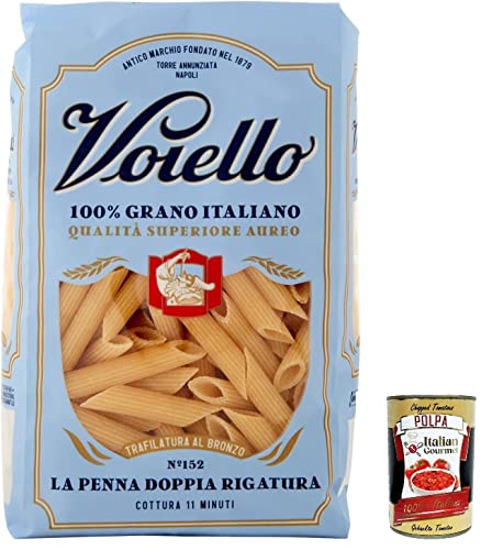 10x Voiello Pasta Penne rigate Nudeln 100 % italienische N 152 500g + Italian Gourmet Polpa 400g von Italian Gourmet E.R.