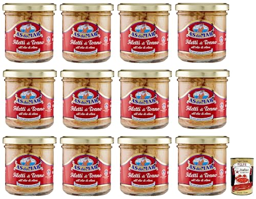 12x AS do MAR Filetti di Tonno all'Olio di Oliva,Thunfischfilets in Olivenöl,150g Glas + Italian Gourmet Polpa di Pomodoro 400g Dose 12x AS do MAR Filetti di Tonno all'Olio di Oliva,Thunfischfilets in Olivenöl,150g Glas + Italian Gourmet Polpa di Pomodoro 400g Dose von Italian Gourmet E.R.