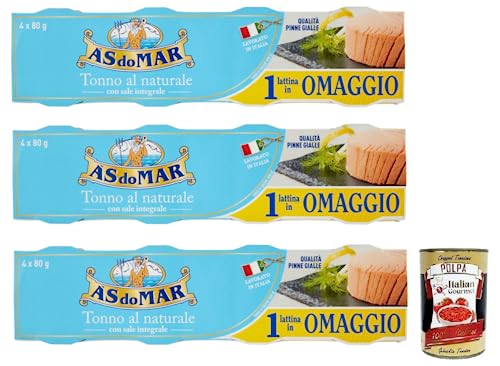12x AS do MAR Tonno al Naturale,Natürlicher Thunfisch mit Vollsalz,Leicht,Nahrhaft und Gesund,Leicht,Nahrhaft und Gesund,80g Dose + Italian Gourmet Polpa di Pomodoro 400g Dose 12x AS do MAR Tonno al Naturale,Natürlicher Thunfisch mit Vollsalz,Leicht,Nahrhaft und Gesund,Leicht,Nahrhaft und Gesund,80g Dose + Italian Gourmet Polpa di Pomodoro 400g Dose von Italian Gourmet E.R.