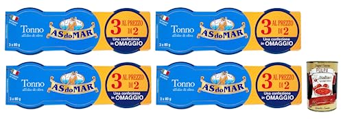12x AS do MAR Tonno all'Olio di Oliva,Thunfisch in Olivenöl,ideal in jedem Rezept,80g Dose + Italian Gourmet Polpa di Pomodoro 400g Dose 12x AS do MAR Tonno all'Olio di Oliva,Thunfisch in Olivenöl,ideal in jedem Rezept,80g Dose + Italian Gourmet Polpa di Pomodoro 400g Dose von Italian Gourmet E.R.