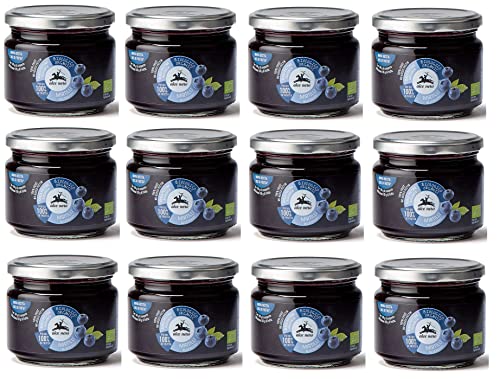 12x Alce Nero Composta di Mirtilli Biologica Bio Blaubeerkompott mit Bio-Blaubeeren 270g von Italian Gourmet E.R.