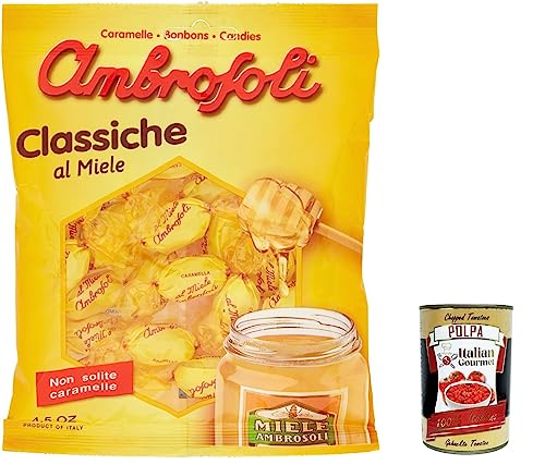 12x Ambrosoli Caramelle Classiche al Miele, Klassische Honigbonbons sweets, 135g + Italian Gourmet polpa 400g von Italian Gourmet E.R.