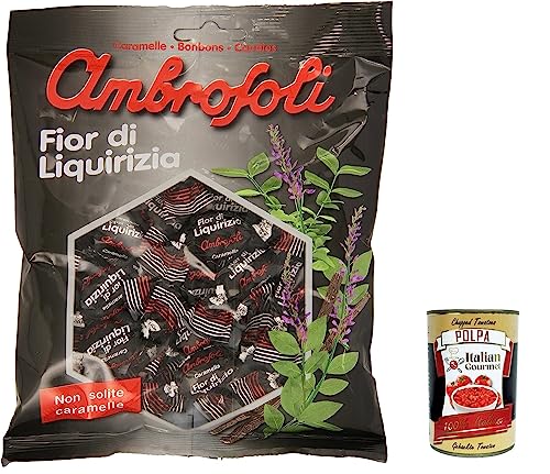 12x Ambrosoli Caramelle Fior Di Liquirizia, Lakritzbonbons sweets 150g + italian Gourmet polpa 400g von Italian Gourmet E.R.