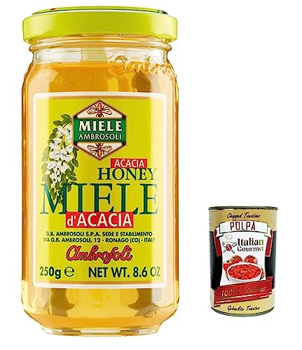 12x Ambrosoli miele d'acacia, Acacia Honig Brotaufstrich Creme 250g + Italian Gourmet polpa 400g von Italian Gourmet E.R.