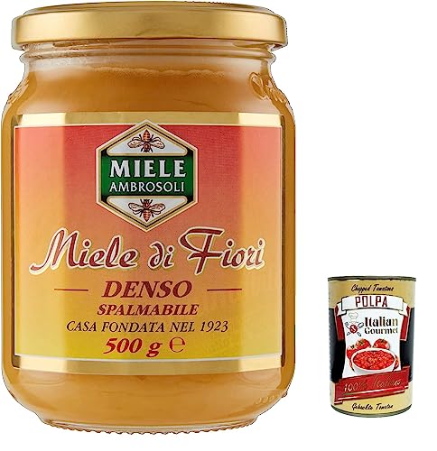 12x Ambrosoli miele denso, dichter Honig Brotaufstrich Creme, 500g + Italian Gourmet polpa 400g von Italian Gourmet E.R.